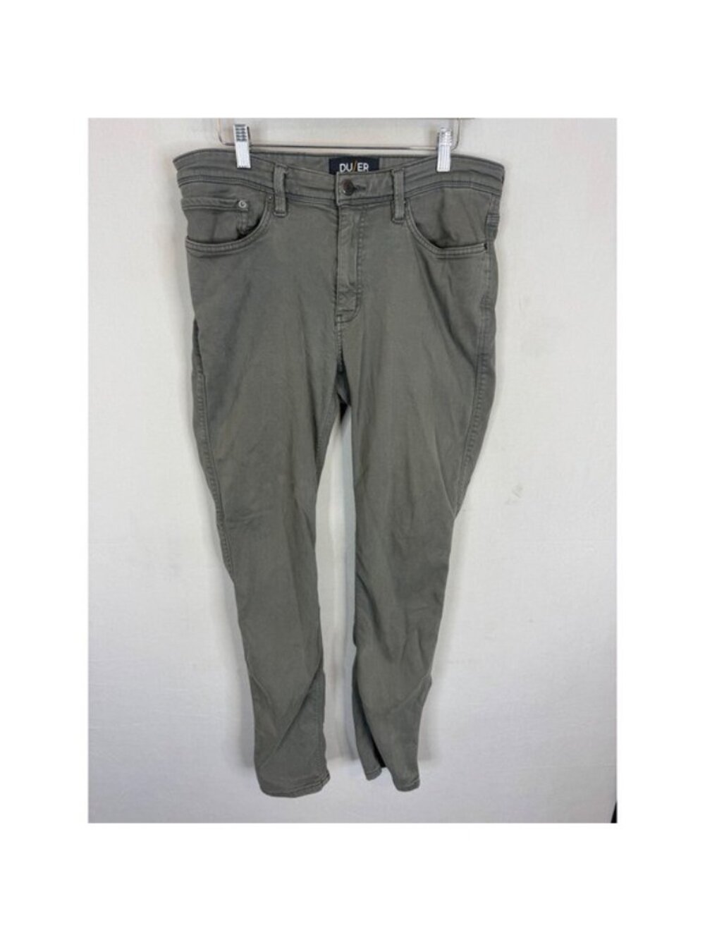 DU/ER N2X Slim Fit Performance Pants Grey Olive 34x32 Mens Tencel Blend